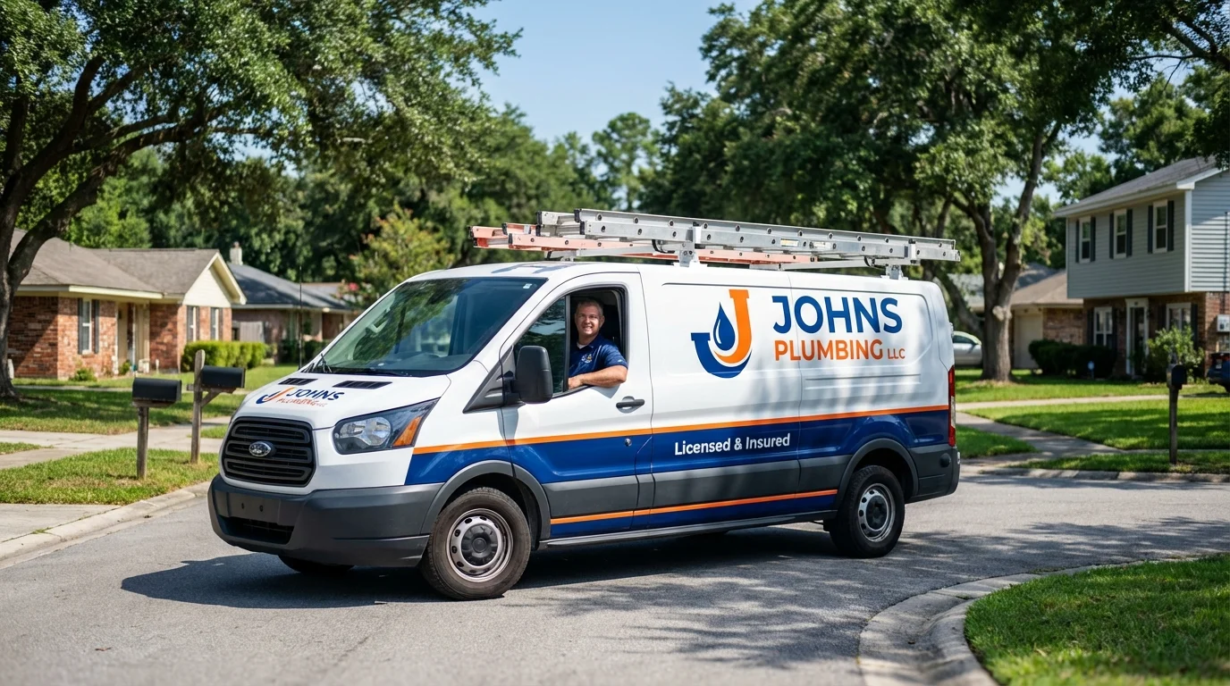 Johns Plumbing LLC service van in Marina, CA