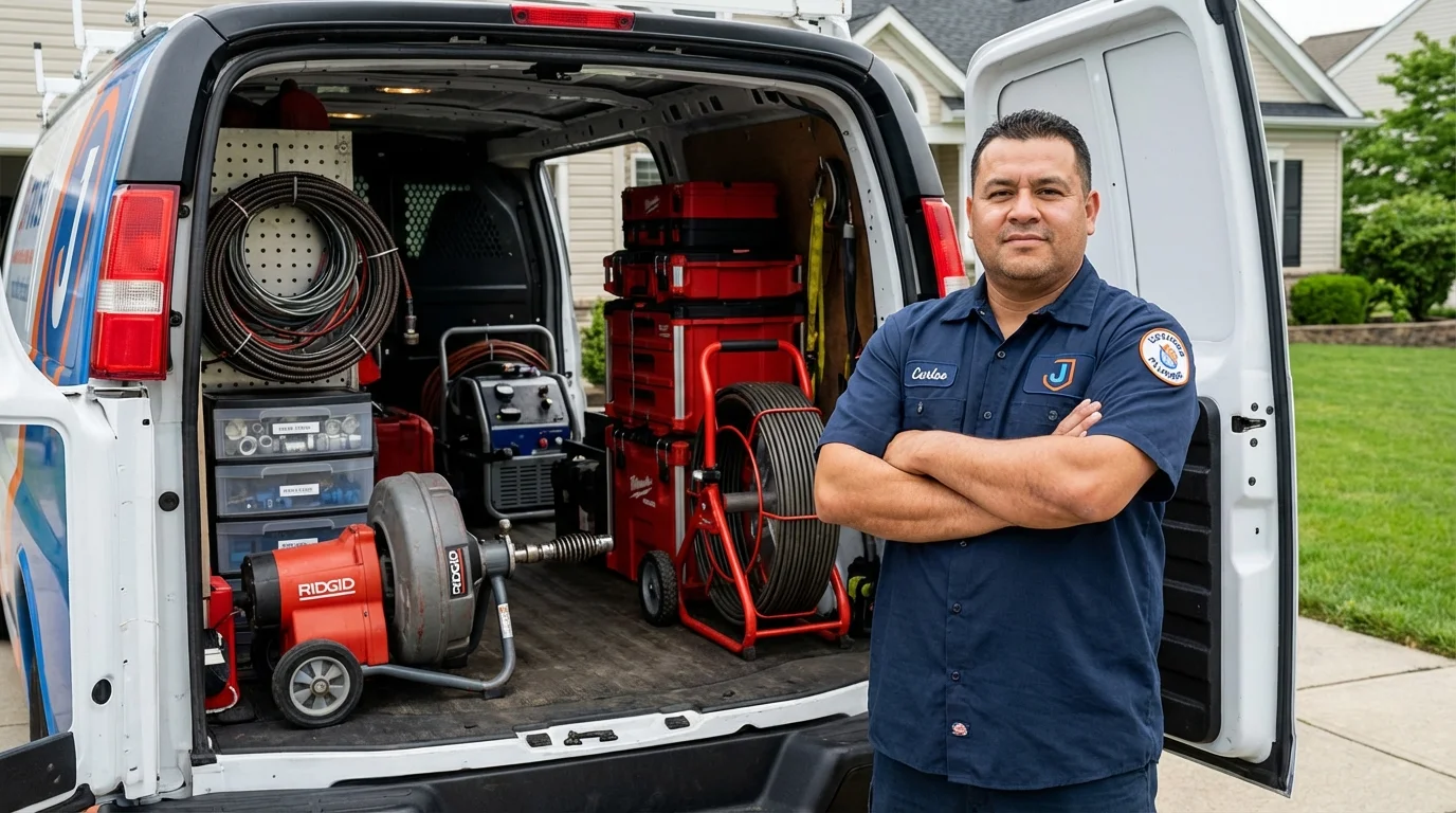 Professional drain cleaning equipment and Johns Plumbing LLC plumber in Marina