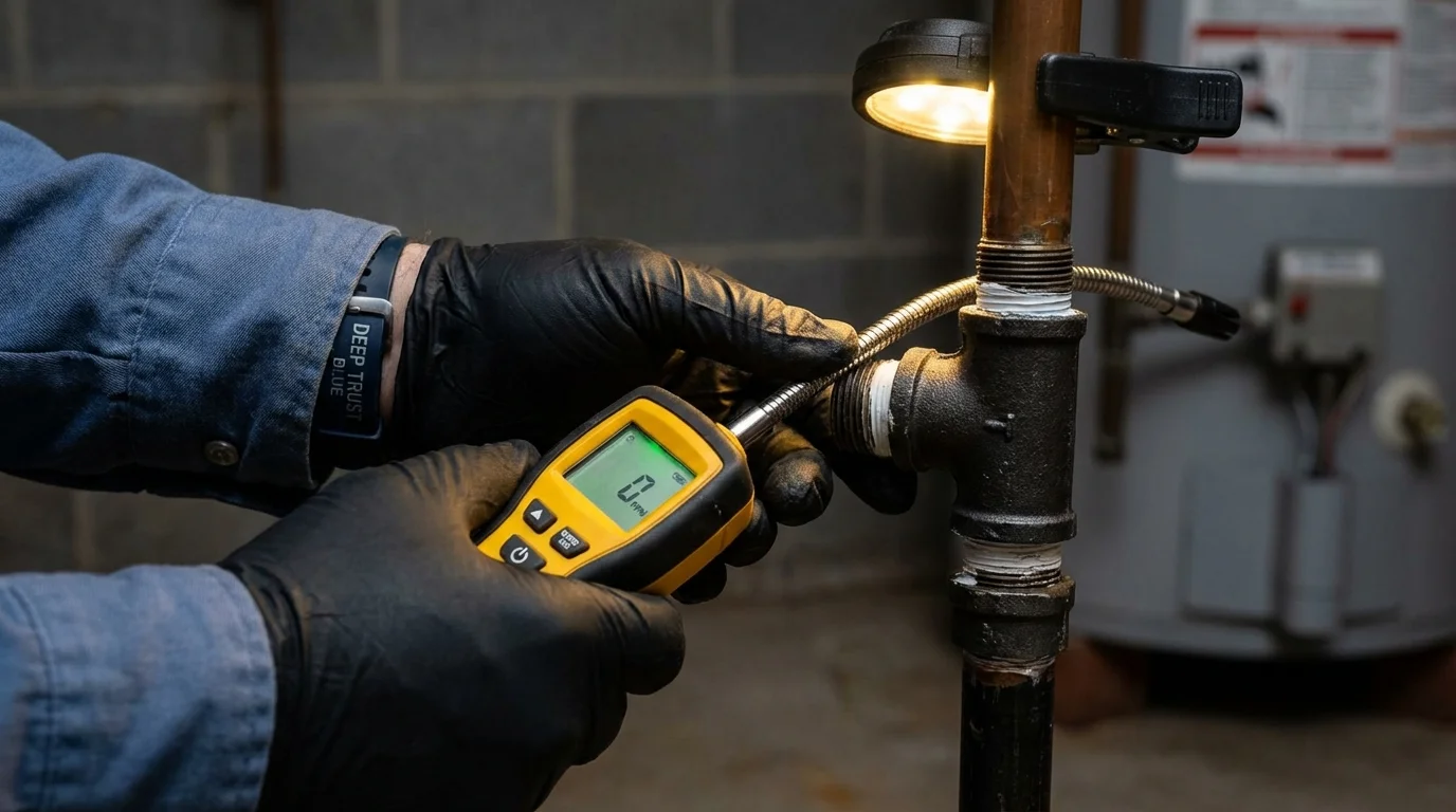 Gas leak detection with electronic sniffer by Johns Plumbing LLC in Marina