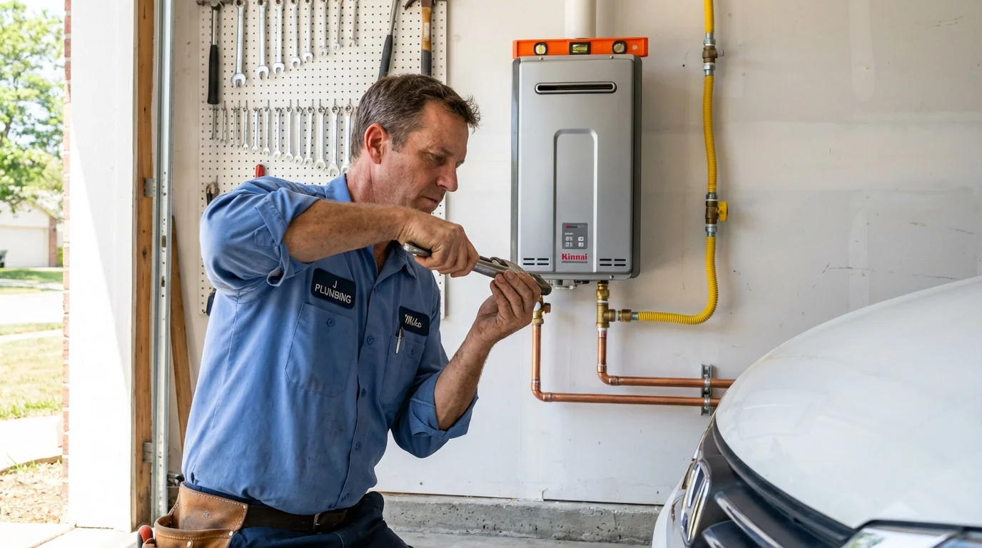 Tankless water heater installation by a Johns Plumbing LLC plumber in Marina